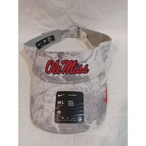 Nike Ole Miss Rebels Ace Visor Grey Marble Dri-FIT Adjustable Hat M/L NEW